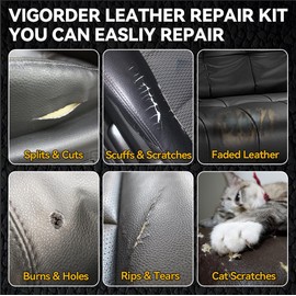 Black Leather Repair Kit for Furniture, Leather Seat Repair Kit for Cars, Easily Restore Car Interior, Sofa, Purse and Jacket, Restore Any Material with Super Easy Instructions