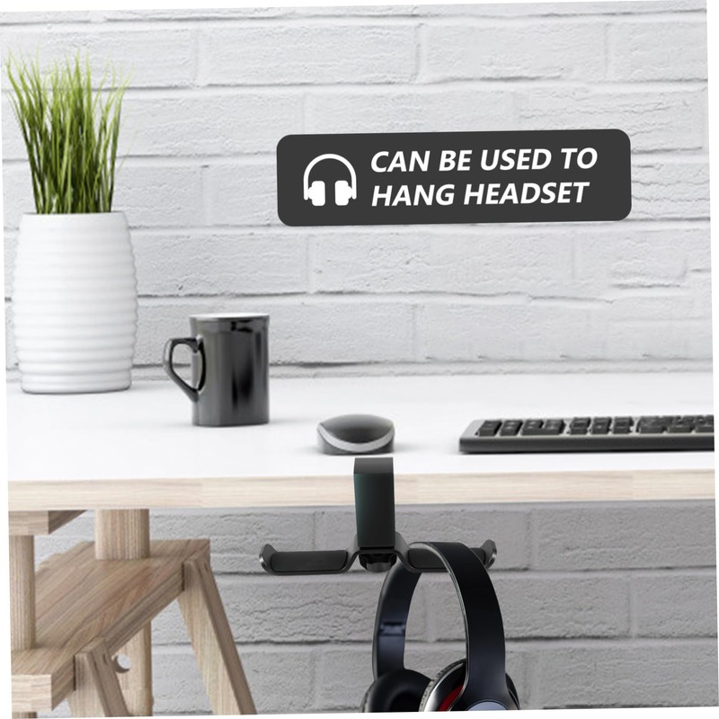 BIUDECO Under Desk Rotatable Aluminum Alloy Double Headphone Hanger Space