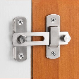 Stainless Steel Door Bolt Sliding Lock with Latch Sliding Bolt Stainless Steel Latch Door Bolt Double-Sided for Bathroom Toilet Shed Bedroom Snap Latch