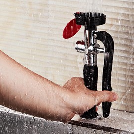 Emergency Eye Wash Unit, Standard Eye Wash Kit Stainless Steel Eye Washers with Forged Diverting Valve, with Two Filter Layers, Portable for Industrial Site, Labs, Plants