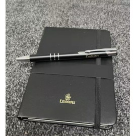 Emirates First Class Leather Notebook And Pen