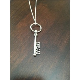 Fashion Jewelry BIG 2" KEY DREAM HOPE OPEN Pendant DIAMOND Cut 925 Sterling Silver 22" Necklace