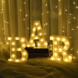 Rdutuok LED Marquee Letters Lights BAR Sign Letter Lamp for BAR Pub Home Party Wedding Decoration Battery Powered Christmas Lamp Home Bar Decoration