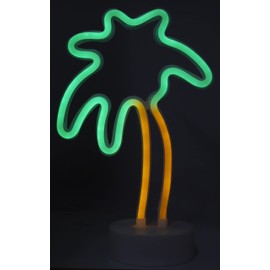 12 Inch Battery Operated Fluorescent Palm Tree Table Lamp