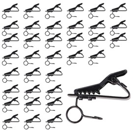 36 Pcs Iron Microphone Clip, Recording Mic Clamp on Lapel, Mini Lavalier Tie Clip for Microphones