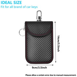 Geebymol Faraday Pouch for car Keys, Faraday Bag, 2 Pack Car Key Signal Blocking Pouch, Keyless Entry Car Keys Case, RFID Blocker Bag for Car Security, Anti-Theft Remote Entry Keyless Protect