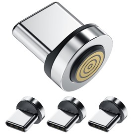 Ankndo Magnetic Connector Tip Heads [4-Pack] USB C magnetic adapter Compatible with 7Pin Magnetic Charging Cable 360° Rotating Strong Magnetic Phone Cable Adapter for Type C Device