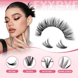 EXXBYE Kit de Extensiones de Pestañas Wispy Lash Clusters (800 Unidades) - Incluye Extensiones de Pestañas Naturales 30D, 40D Y 50D (8-18 Mm) - para Extensiones Individuales.