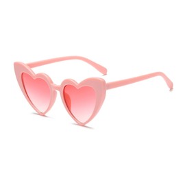 YOJUED Heart Sunglasses Vintage Cat Eyes Glasses Love Heart Shape Sunglasses Heart Glasses UV400 Protection, pink
