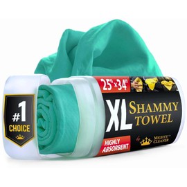Mighty Cleaner Premium XL Shammy Towel for Car - 34x25 - Super Absorbent Chamois Cloth - Spots & Scratch-Free - Reusable Car Drying Towel