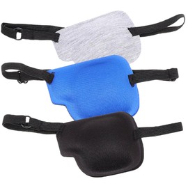 Gatuida 3Pcs Portable Eye Patches for Amblyopia Breathable Eye Protectors with Comfortable Wear for Outdoor Use Color Difference Black Blue Grey