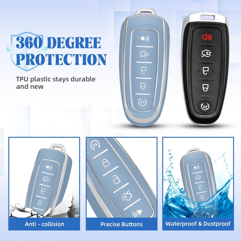 QBUC for Ford Key fob Cover,Soft TPU Car Key Case
