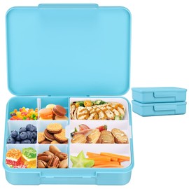 Aimsnk 2 Pack Bento Box for Kids,Snack Box Container 10 Pack Divided Snackle Box Adjustable 10 Compartments Food Storage Containers Portable Snack Platters for School, Work, Travel, Picnics