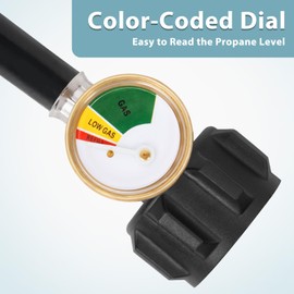 SHINESTAR Adaptador de manguera de propano de 12 pies, 1 libra a 20 libras, manguera adaptador de propano con medidor para estufa Coleman, plancha Blackstone de 17/22 pulgadas, Weber Q, Buddy Heater y más