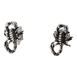 Touch Jewellery 925 Sterling Silver Scorpion Stud Earrings with Oxidized Detail