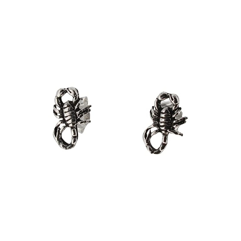 Touch Jewellery 925 Sterling Silver Scorpion Stud Earrings with Oxidized