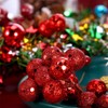 100pcs Christmas Glittering Red Berry Artificial Red Holly Berries,Artificial Fruits