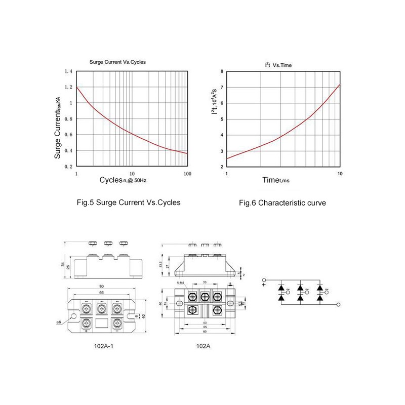 MDS100A 1600V Diode 3-Phase Rectifier Large Power Bridge Rectifier 600~1600V