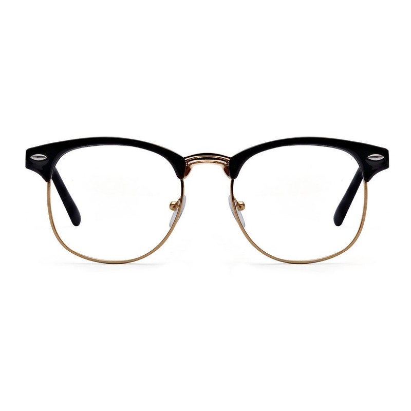 Kelens Half Frame Horn Rimmed Clear Lens Nearsighted Glasses Myopia