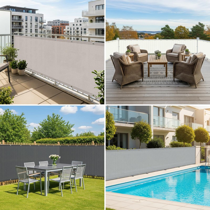 Sunny Guard Balcony Privacy Screen, Balcony Covering, PES, UV Protection