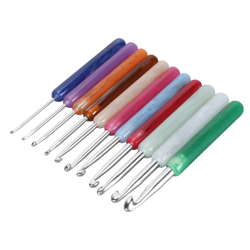 11PCS Set Knitting Crochet Hook Ergonomic Aluminum Crochet Hooks Set