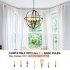 DLLT 6-Light Orb Chandelier, Black and Gold Globe Pendant Lights,