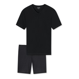 Uncover by Schiesser Men's Short Pyjamas, black