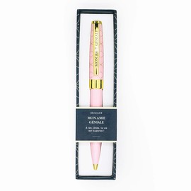 Draeger Paris "Mon Amie Géniale" Retractable Ballpoint Pen, Pastel Pink and Gold, Gift Box