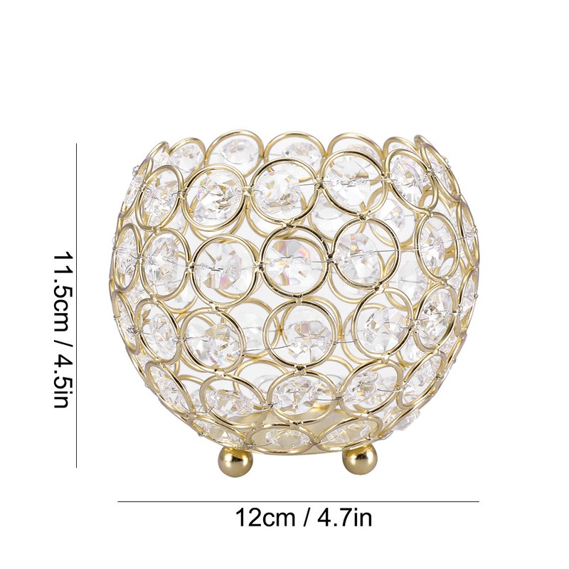 Crystal Tea Light Candle Holders Wedding Decor Table Centerpieces (Gold