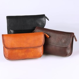 NICE SELECTION Men's Mini Shoulder Bag, Smartphone Shoulder Bag, Genuine Leather, Solid, Small, Thin, Compact, Simple, 2-way, 3-Way, Black