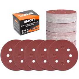 BMOTL 100Pcs 80 Grit Sanding Discs 5 Inch 8 Hole: Woodworking/Metalworking Round Coarse Hook and Loop Sandpaper for Random Orbital Sander