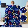 Joiedomi Glow in The Dark Blanket - Gaming Dark Blue