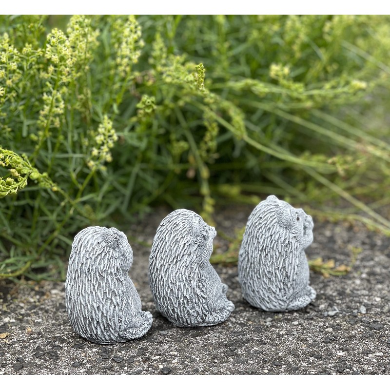 Stone and Style Stone Figurine Set of 3 Hedgehogs See