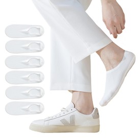 6 Pack Men's No Show Ankle Socks,Non-Slip Low Cut Liner Socks with Heel Grip,Sizes 7-10