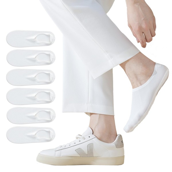 6 Pack Men's No Show Ankle Socks,Non-Slip Low Cut Liner