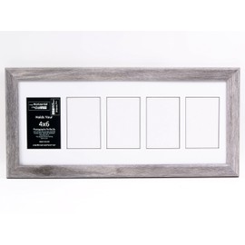 Creative Letter Art [10x24dw-w] 5 Opening Glass Face Driftwood Picture Frame Holds 4x6 Media with White Collage Mat