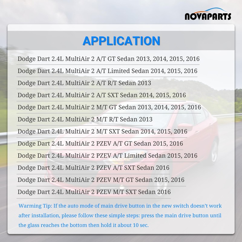 Interruptor de ventana Master Power para Dodge Dart de 2013