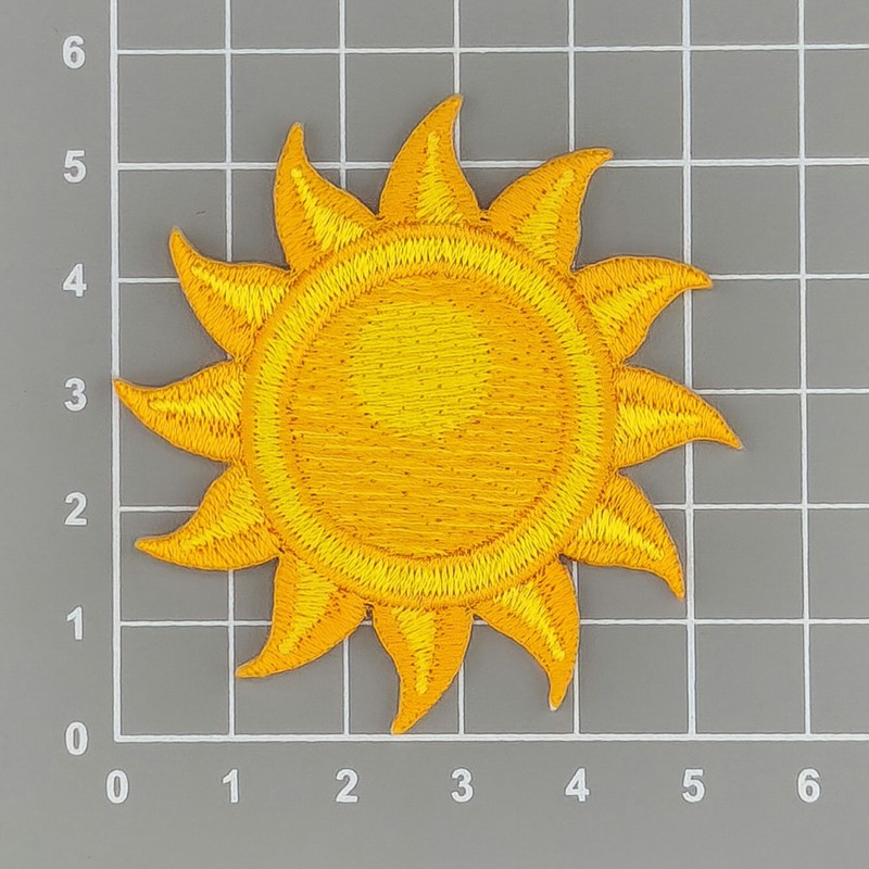 Sun Yellow Iron-On or Sew On Patch for Clothes Embroidered