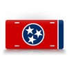 Tennessee State Flag Plain Metal License Plate TN Tri Star