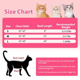 2 PCS Cat Recovery Suit for Spay Abdominal Wounds, Cat Onesie for Cats After Surgery, Cat Surgery Recovery Suit Female Breathable E-Collar Alternative Kitten Onesie for Cats Anti Licking (Medium)