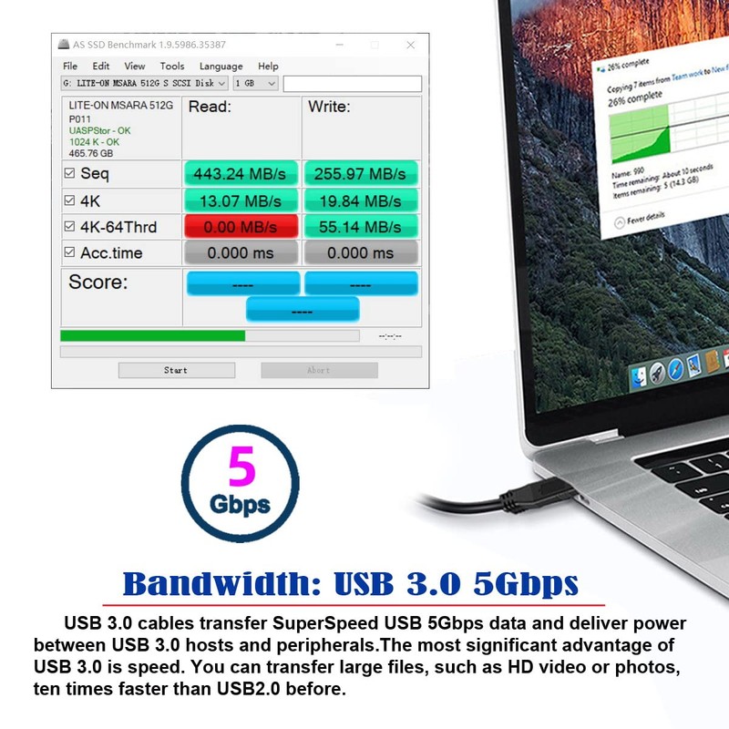 CY Cable for USB-C Type-C to Power Over eSATA DC5V