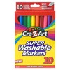 Cra-Z-Art Super Washable Markers, Fine Tip, Assorted Barrel, Assorted Ink, Pack of 10 Markers