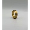 Trendy Beveled Solid Ring Stainless Steel IP Gold Minimalist Men