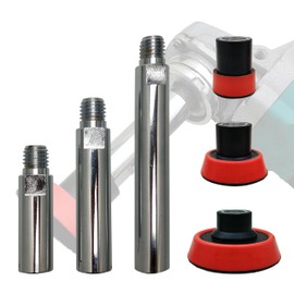 Gaquolam 5/8"-11 Thread Angle Grinder Extension Shaft Buffer Backing Plate,3" 4" & 5.5" Connecting Rod with 1" 2" & 3" Polishing Pad Airway Buffer Extender for Angle Grinder and Car Polisher (Silver)