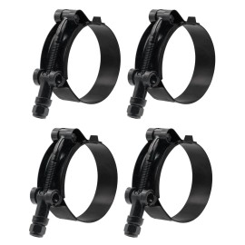 Ispinner 4 Pack 3 Inch Stainless Steel T-Bolt Hose Clamps, Clamp Range 83-91mm for 3"