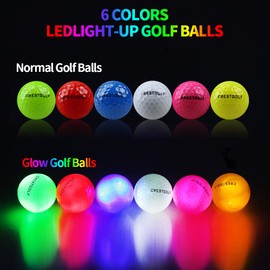 CRESTGOLF Glow Golf Balls for Night Golf Balls Very Bright and Perfect for Golf Long Distance-6pcs new