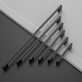 FILTA 10 Pack 7.5 Inch(192mm) Hole Centers Matte Black Cabinet Pulls,Stylish Kitchen Cabinet Handles Zinc Alloy Cabinet Hardware for Cabinets Cupboard Handles Drawer Pulls