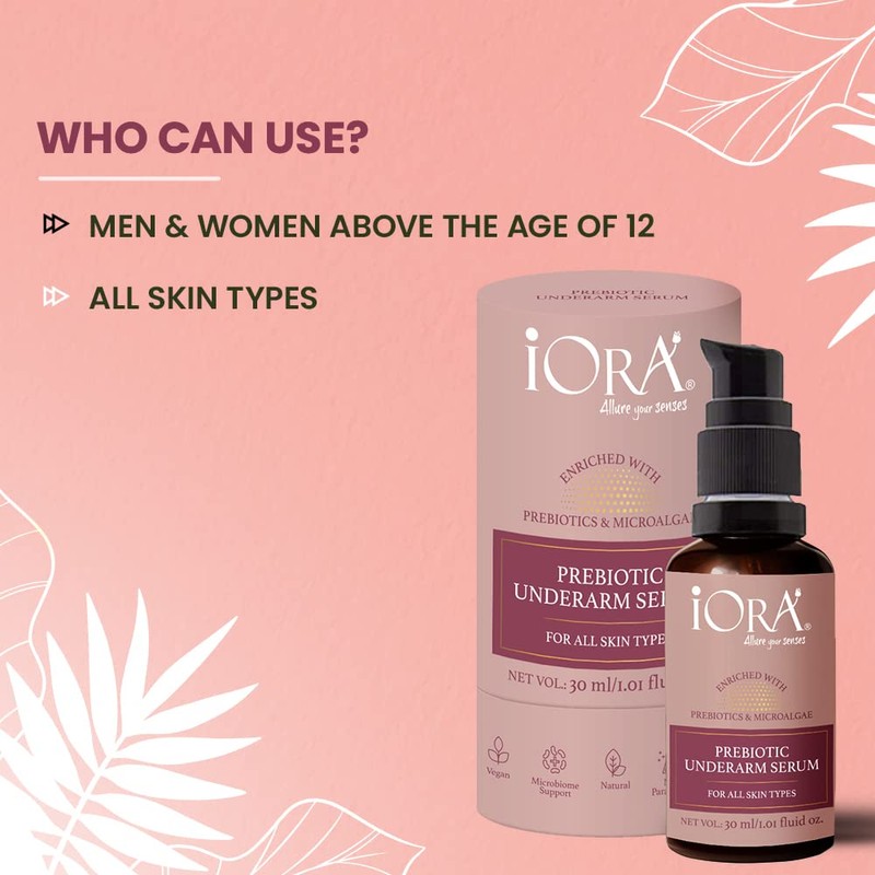 iORA Prebiotic Underarm Serum, for Dark Underarms, powered by Neem,