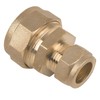 10mm x 8mm Brass Compression Reducing Coupling - Bag of 2