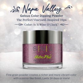 SNS Healthy Natural Nails SNS Nail Dip Powder, Gelous Color Dipping Powder - Is It Wine O'Clock (Purple/Plum, Shimmer) - Long-Lasting Dip Nail Color Lasts 14 Days - Low-Odor & No UV Lamp Required - 1oz